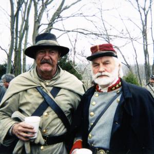 Tom Thompson and John Castle on the set of Gods and Generals