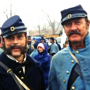 CThomas Howell and Tom Thompson on the set of Gods and Generals