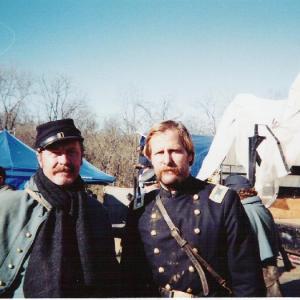 Tom and Jeff Daniels on the set of Gods and Generals