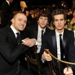 Justin Timberlake, Jesse Eisenberg and Andrew Garfield
