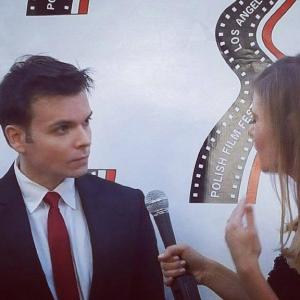 red carpet interview at the Polish Film FestivalLos Angeles Egyptian Theatre