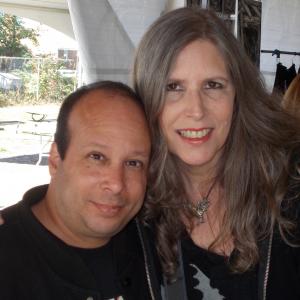 Kyra Schon who played Karen in Night of the Living Dead 1968 and Michael J Tomaso pose for a photo at The Living Dead Fest in Evans City PA in October 2014