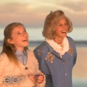 Remy as Ellen's daughter on a Bic Pens for Women mock commercial
