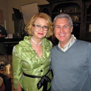 on the set of A Thanksgiving Engagement with Shelley Long