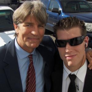 John Gearries and Eric Roberts on the set of First Dog
