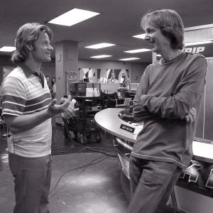 Steve Zahn and Fred Wolf; movie set, Wolf directing