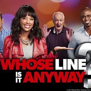 Still of Wayne Brady Colin Mochrie Ryan Stiles and Aisha Tyler in Whose Line Is It Anyway? Nina Agdal 2015