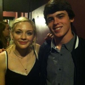 Austin hanging with Emily Kinney backstage at her new album release concert at the Troubadour He  Emily did their 1st movie together in 2007 Emily played Beth Green on The Walking Dead