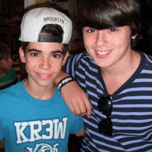 Austin hanging with Cameron Boyce on the set of Jessie
