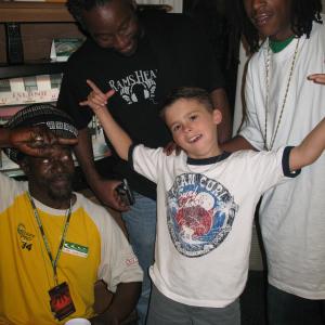 Austin hanging out with Steel Pulse at the Burbank Holiday Inn - 2008