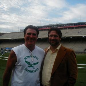 1970s Gary with Vince Papale on set of Invincible