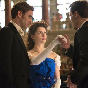 Still of Jonathan Rhys Meyers Jessica De Gouw and Oliver JacksonCohen in Dracula 2013