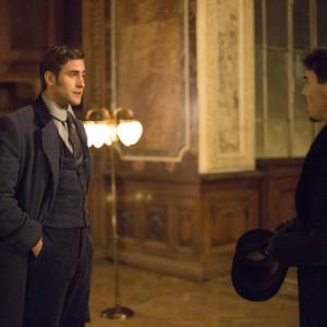 Still of Jonathan Rhys Meyers and Oliver JacksonCohen in Dracula 2013