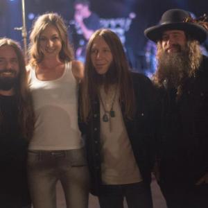 Tara Wallace on set with Blackberry Smoke filming music video for 'Pretty Little Lie'