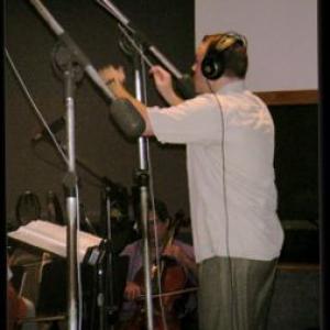 Jeremy conducting a studio orchestra at Martin Sound recording studio in Los Angleles, CA.