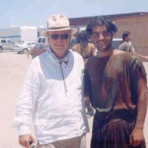 Shero Rauf with the director Wolfgang Peterson in Cabo San Lucas shooting the movie Troy