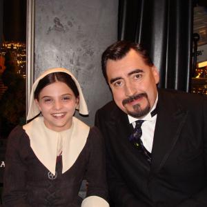 Nicole and Alfred Molina on the set of Sorcerer's Apprentice