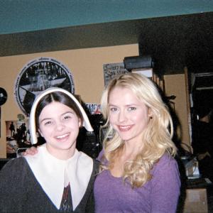 Nicole and Teresa Palmer on the set of Sorcerers Apprentice