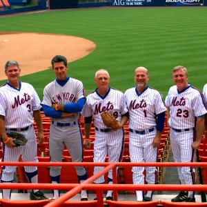 NY Mets OldTimers during filming at Shea Stadium for Oprah Winfrey Presents Mitch Alboms For One More Day Pictured LR Dave Casale Bill Hanrahan John Oppenhimer Steve Parsons Scott Diskin Jeff Carroll Bill Thornton