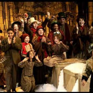Aaron Dorsey and the cast of A Christmas Carol