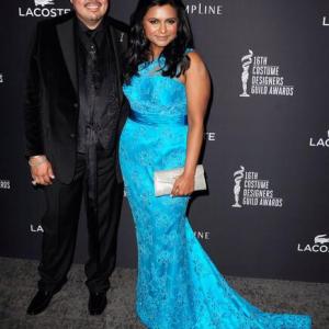 Salvador Perez and Mindy Kaling at the 2013 Costume Designers Guild Awards