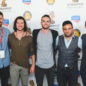 At the opening of The Unraveling at LA Scream Fest with actors Jason Tobias, Bennett Viso, Jake Crumbine and director Thomas Jakobsen