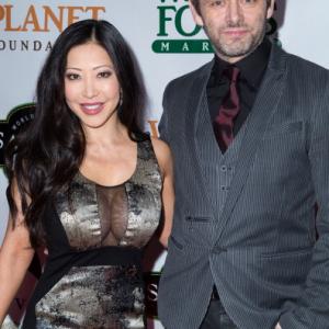 Toni Lee and Michael Sheen attend the Whole Planet Foundations PreGRAMMY event at Village Recorder Studios on January 23 2014 in LA CA