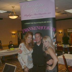 With actress Charlotte Kemp and Scarlet Salem at the Crypticon Horror Convention. November 2008.