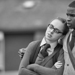 A still of Louisa ConnollyBurnham and Kedar WilliamsStirling in season two of Wolfblood