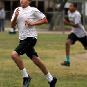 Jack Graham trains for his tackle football team on June 11, 2011. Jack is his team's quarterback and the Fall 2011 season will be his 4th year in youth league football.