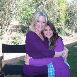 Amber with Teri Polo on the set of ABC's 