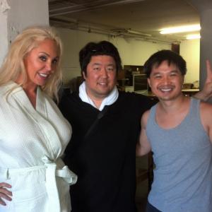 DP Sam K Yano with SAKEBOMB actors Mary Cary and Dat Phan