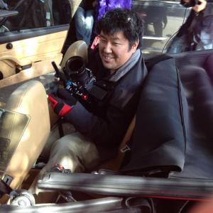 Car shot in the backseat of a Porsche for the film YES AND.