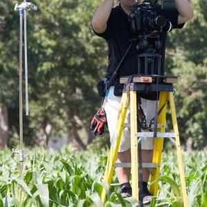 DP Sam K Yano shooting in a corn field for the feature film SAKEBOMB