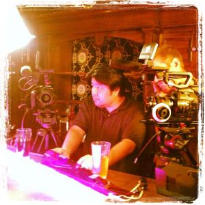 DP Sam K. Yano on set of the feature film SAKE-BOMB.