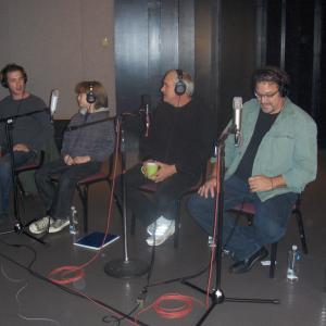 Recording film commentary with Director Phil Bransom and cast