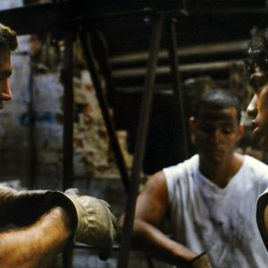 Philip Buiser (right) directs actors Demetrios Kalkanis (left) and Maceo Rosa on the set of JACOB.
