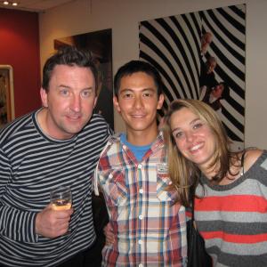 Akie Kotabe with Lee Mack and Sally Bretton from BBC's Not Going Out.
