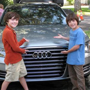 Griffin Cleveland and Gabriel Suttle on the set of Audi commercial httpwwwyoutubecomwatch?vxrpC3kEdouolistPLE07523B4FDBBC3FE