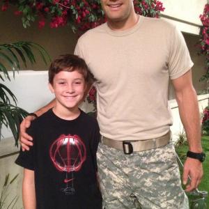 Griffin Cleveland with Geoff Stults on the FOX pilot Enlisted