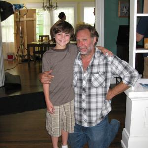 Griffin on the set of Walking Dead with director Greg Nicotero