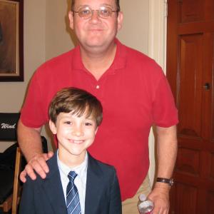Griffin with Marc Cherry on the set of the pilot, Hallelujah.