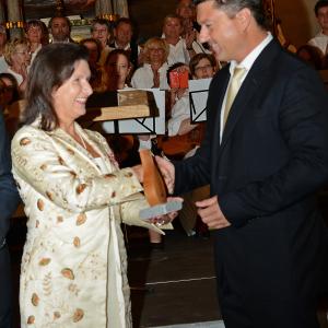 Herta Margaret HabsburgLothringen with Director Wolfgang Santner and the Flame Of Peace Award