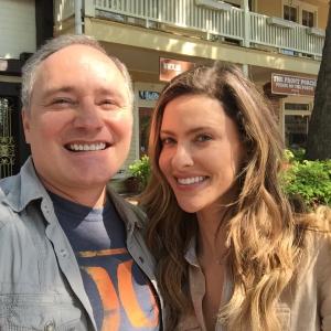Gary Ray Moore and Jill Wagner on set of Christmas in the Smokies
