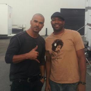Shemar Moore and Keith Tisdell on the set of TV Series Criminal Minds