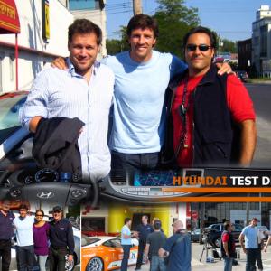 Bruno Rosato Patrice Brisebois and Robert Cordileone on set of TEST DRIVE from the speed channel