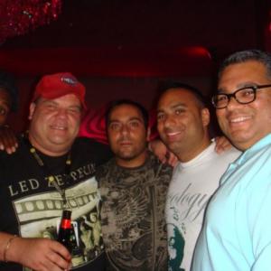 Ray Ray Angelo T Myself Russell Peters and Clayton Petersat the JUST FOR LAUGHS FESTIVALRUSSELL PETERS AFTER PARTY