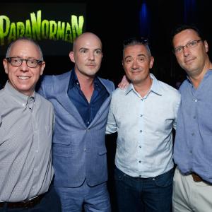 Sam Fell, James Schamus, Andrew Karpen and Chris Butler at event of Paranormanas (2012)