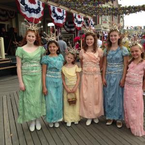 Boardwalk Empire Openin of the Sea Parade with hand dyed broom stick pleated dresses