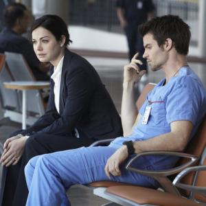 Still of Daniel Gillies and Erica Durance in Saving Hope (2012)